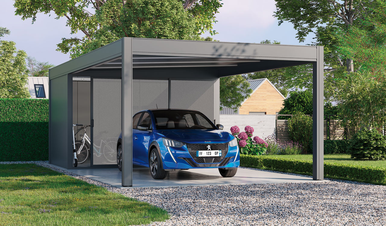 Carport Polycarbonate 32 mm Adossé Camping Car / Voiture Sur Mesure